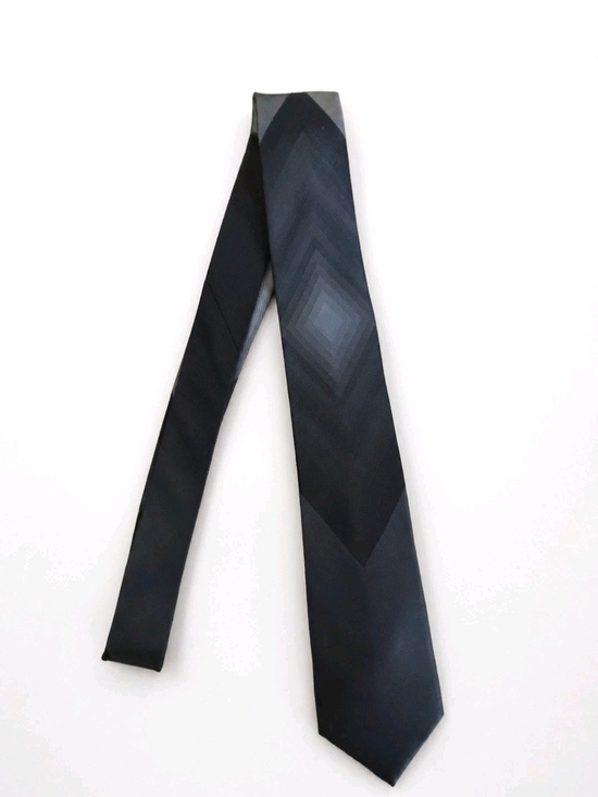 Apt. 9 Other - Apt. 9 Black Gray Geometric Silk Necktie Mens Modern Diamond Pattern Tie